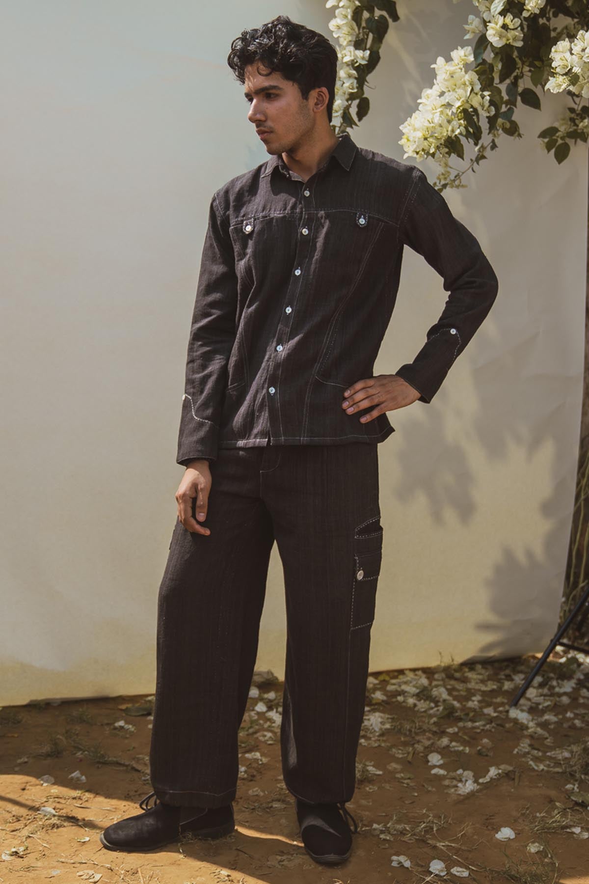 Buy Designer Panelled Shirt & Pants Set By Lafaani